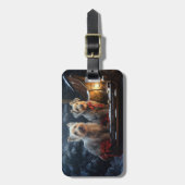 Australian Terrier Snowy Sleigh Weihnachtsdekor Gepäckanhänger (Vorderseite vertikal)