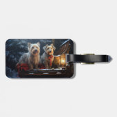Australian Terrier Snowy Sleigh Weihnachtsdekor Gepäckanhänger (Rückseite horizontal)