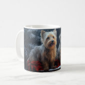 Australian Terrier Snowy Sleigh Weihnachtsdekor Kaffeetasse (Vorderseite Links)