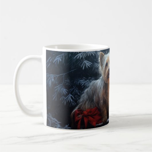 Australian Terrier Snowy Sleigh Weihnachtsdekor Kaffeetasse (Links)