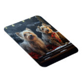 Australian Terrier Snowy Sleigh Weihnachtsdekor Magnet (Rechte Seite)