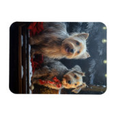 Australian Terrier Snowy Sleigh Weihnachtsdekor Magnet (Horizontal)