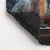 Australian Terrier Snowy Sleigh Weihnachtsdekor Mousepad (Ecke)