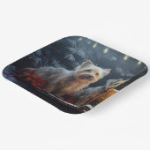 Australian Terrier Snowy Sleigh Weihnachtsdekor Pappteller (Gewinkelt)