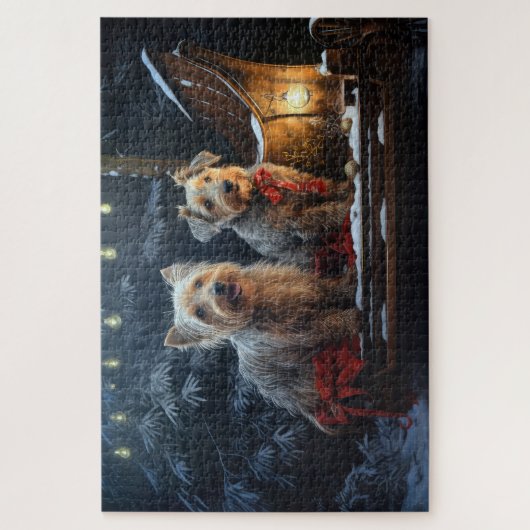Australian Terrier Snowy Sleigh Weihnachtsdekor Puzzle (Vertikal)