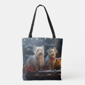 Australian Terrier Snowy Sleigh Weihnachtsdekor Tasche (Rückseite)