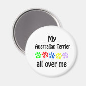 Australian Terrier Walks Design Magnet (Vorderseite/Rückseite)