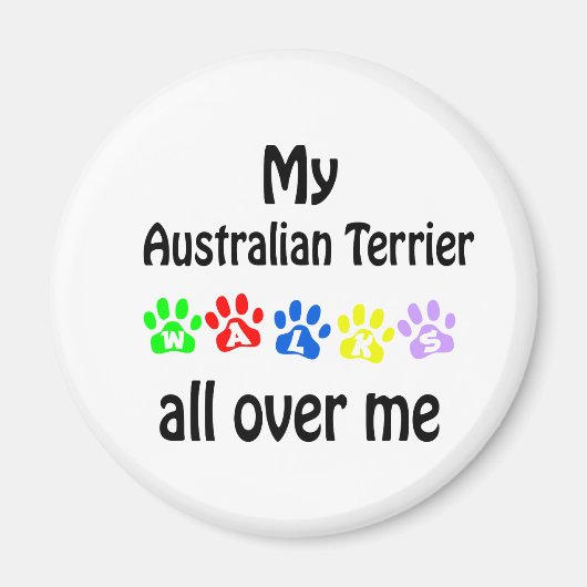 Australian Terrier Walks Design Magnet (Vorne)