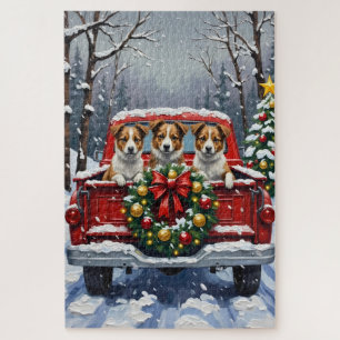 Australian Terrier Weihnachten Rotes Lastwagen Url Puzzle