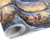 Australian Terrier Weihnachtsboot Urlaub Geschenkpapier (Rolleneckpunkt)