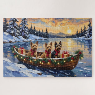 Australian Terrier Weihnachtsboot Urlaub Puzzle