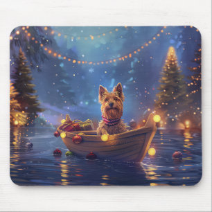 Australian Terrier Weihnachtsfest Reise Mousepad