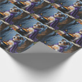 Australian Terrier Whimsical Halloween Painting Geschenkpapier (Ecke)