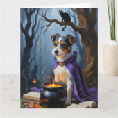 Australian Terrier Whimsical Halloween Painting Karte (Vorderseite)