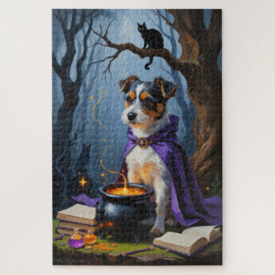 Australian Terrier Whimsical Halloween Painting Puzzle