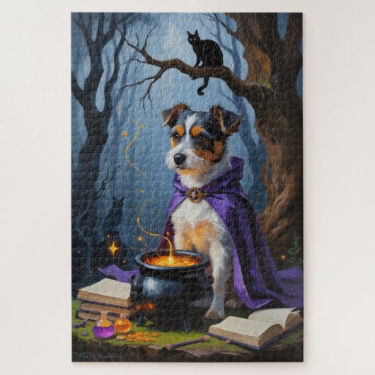 Australian Terrier Whimsical Halloween Painting Puzzle (Vertikal)