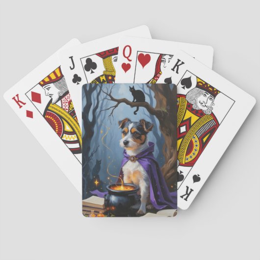 Australian Terrier Whimsical Halloween Painting Spielkarten (Rückseite)