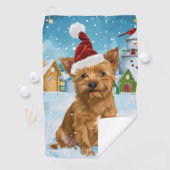 Australian Terrier Winter Wonderland Weihnachten Golfhandtuch (Insitu)