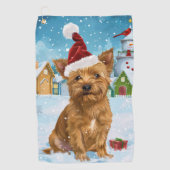 Australian Terrier Winter Wonderland Weihnachten Golfhandtuch (Vorderseite)