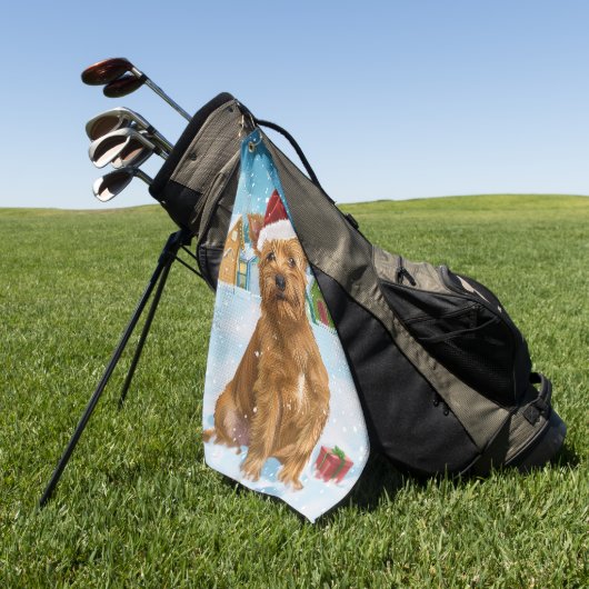 Australian Terrier Winter Wonderland Weihnachten Golfhandtuch (Gras)