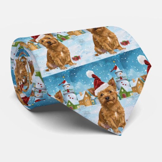 Australian Terrier Winter Wonderland Weihnachten Krawatte (Gerollt)