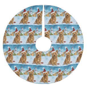 Australian Terrier Winter Wonderland Weihnachten Polyester Weihnachtsbaumdecke