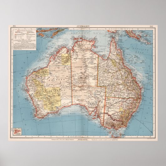 Australian Topography Map (1905) Poster (Vorne)