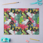 Australian Tropical Parrots Black Seidenpapier (Basteln)