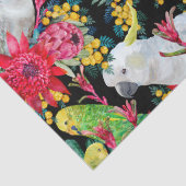 Australian Tropical Parrots Black Seidenpapier (Detail)