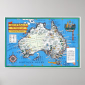 Australian Vintage Touristic Map Poster (Vorne)