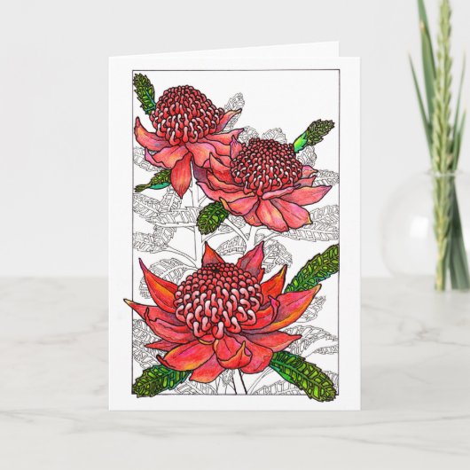 Australian Waratahs Floral Design Karte (Vorderseite)