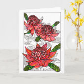 Australian Waratahs Floral Design Karte (Gelbe Blume)
