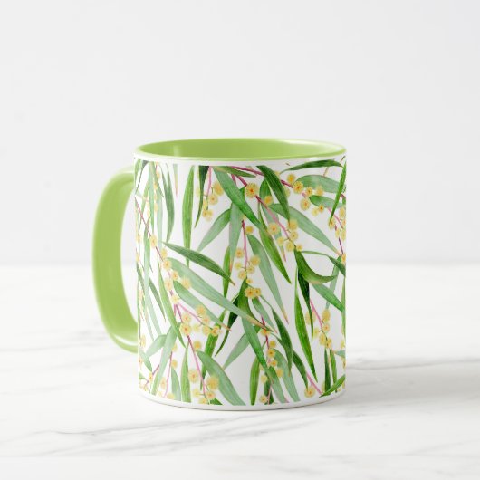 Australian Wattle Pattern Coffee Tasse (Vorderseite Links)