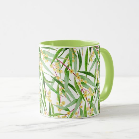 Australian Wattle Pattern Coffee Tasse (VorderseiteRechts)