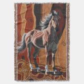 Australian Wild Brumby Throw Blanket Decke (Vorderseite Vertikal)