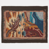 Australian Wild Lizard Wildlife Scene Fleecedecke (Vorderseite (Horizontal))