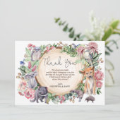 Australian Wildlife Native Animals Greenery Floral Dankeskarte (Stehend Vorderseite)