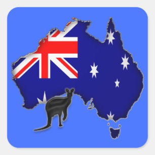 Australiana Quadratischer Aufkleber