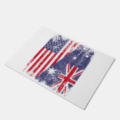 AUSTRALIANISCHE ROOTS Halbe amerikanische Flagge A Fußmatte (Schrägansicht)