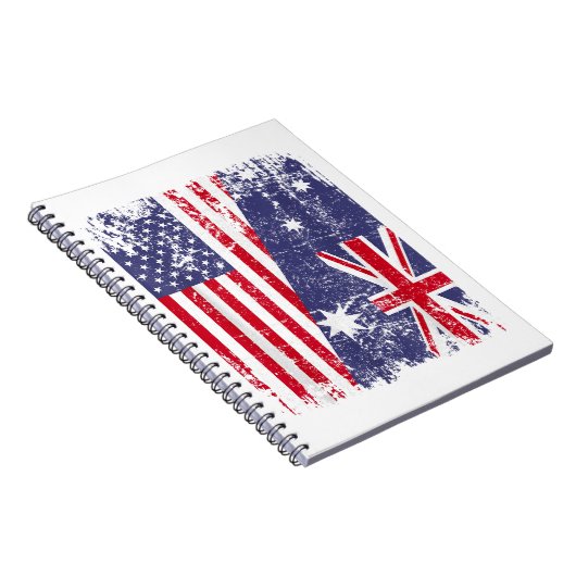 AUSTRALIANISCHE ROOTS Halbe amerikanische Flagge A Notizblock (Rechte Seite)