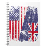 AUSTRALIANISCHE ROOTS Halbe amerikanische Flagge A Notizblock (Vorderseite)