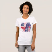 AUSTRALIANISCHE ROOTS Halbe amerikanische Flagge A T-Shirt (Vorne ganz)