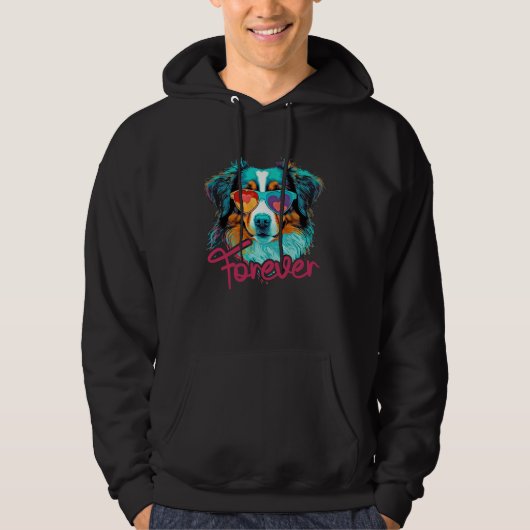 Australianshepherddog with heartglasses Aussielove Hoodie (Vorderseite)