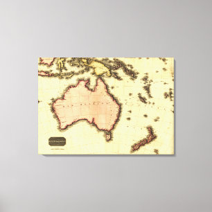 AustraliaPanoramic MapAustralia Leinwanddruck