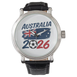 Australien 2026 Fußballfan-Design Flaggenfarben Armbanduhr