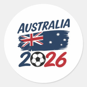Australien 2026 Fußballfan-Design Flaggenfarben Runder Aufkleber