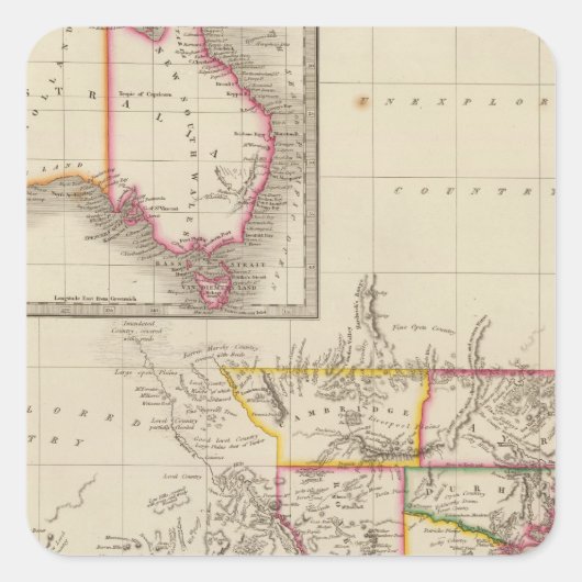 Australien 2 quadratischer aufkleber (Vorderseite)