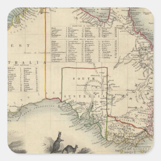 Australien 5 quadratischer aufkleber (Vorderseite)