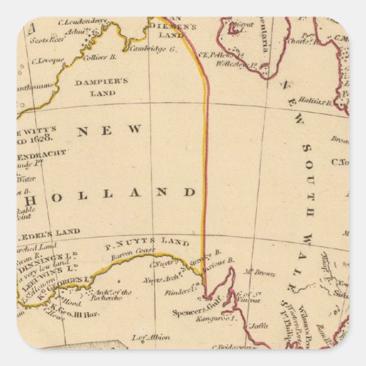 Australien 7 quadratischer aufkleber (Vorderseite)