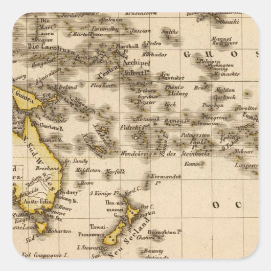 Australien 9 quadratischer aufkleber (Vorderseite)